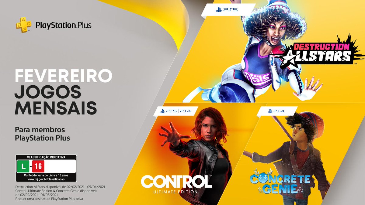 Control Ultimate Edition, Concrete Genie e Destruction AllStars são os  jogos do plano PS Plus de fevereiro de 2021 - PSX Brasil